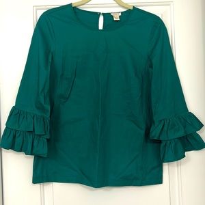 Jcrew ruffle sleeve top